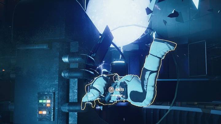 Rozpalacza użyjcie na zwłokach za konsolą, by odblokować wirówkę - Breathedge: Rozdział 2, Magazyn majonezu - solucja, opis przejścia - Breathedge - poradnik do gry