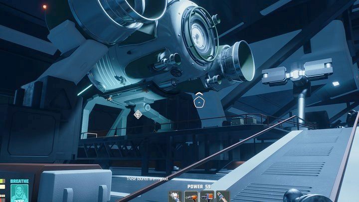 W hali z wahadłowcami, udajcie się do ostatniego po prawej stronie - Breathedge: Moduł policyjny - solucja, opis przejścia - Breathedge - poradnik do gry