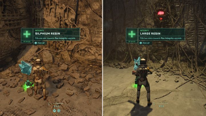 W trakcie eksploracji planety Atropos znajdziecie także specjalny rodzaj Sylfionu, który zamiast leczyć, zapełni od razu 1 (Silphium Resin) lub 2 sloty (Large Resin) i przyczyni się do zwiększenia wytrzymałości bohaterki - Returnal: Leczenie - jak odzyskiwać zdrowie? - Returnal - poradnik do gry