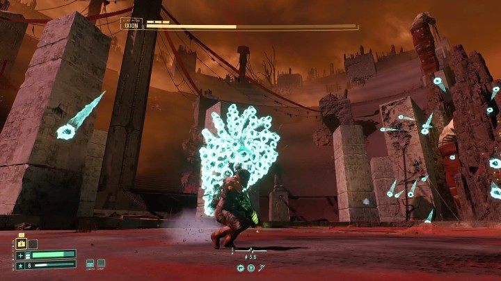 Iksjon potrafi także wystrzeliwać stożek kul energii, które na początku pozostają blisko siebie, a następnie zaczynają się rozdzielać - Returnal: Iksjon/Ixion - boss, jak pokonać? - Returnal - poradnik do gry