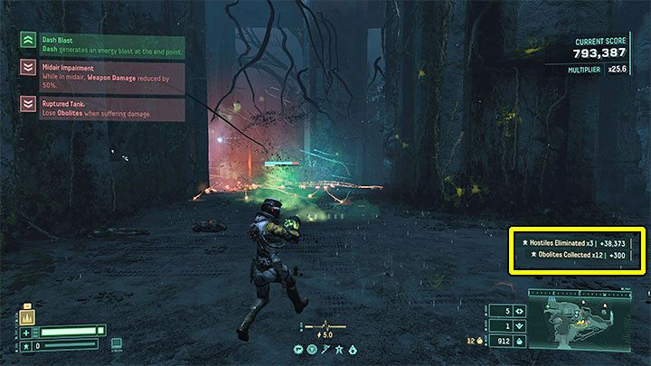 W trybie symulacji zdobywamy punkty i możemy też podbijać mnożnik punktów dzięki prowadzeniu prawidłowej gry - Returnal: Terminal wyzwań - dzienne wyzwania - Returnal - poradnik do gry