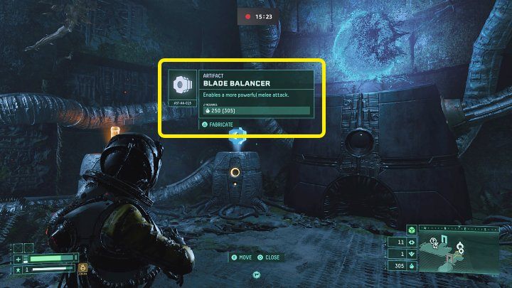 Z pomocą przyjdzie tutaj Artefakt (Blade Balancer), który umożliwi Selene wykonanie potężniejszego ataku wręcz - Returnal: Pomarańczowe pole siłowe - jak zniszczyć? - Returnal - poradnik do gry