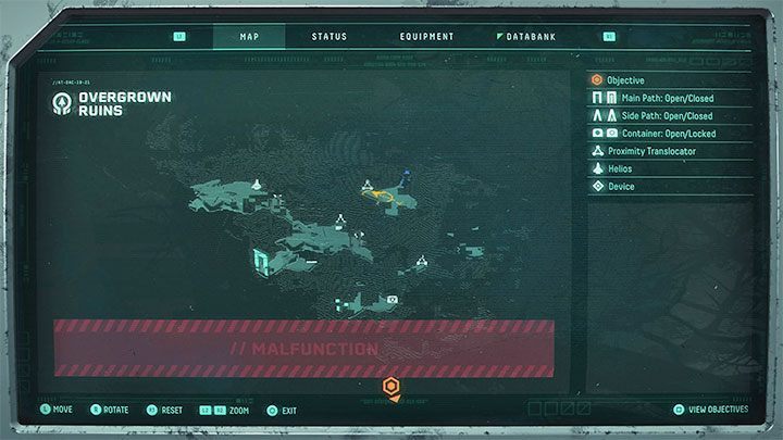 Poważniejszym problemem mogą być zniekształcenia mapy (przykład na obrazku), a to dlatego, że utrzymują się one przez cały czas, także podczas przemierzania głównych lokacji - Returnal: Mapa - dlaczego zniknęła? - Returnal - poradnik do gry