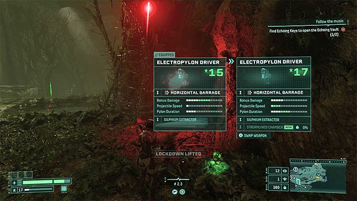 Na siłę rażenia broni wpływa jej poziom i zawsze powinniśmy dążyć do tego żeby regularnie podmieniać broń na kolejne z wyższych poziomów - Returnal: Rozwój postaci i statystyki - Returnal - poradnik do gry