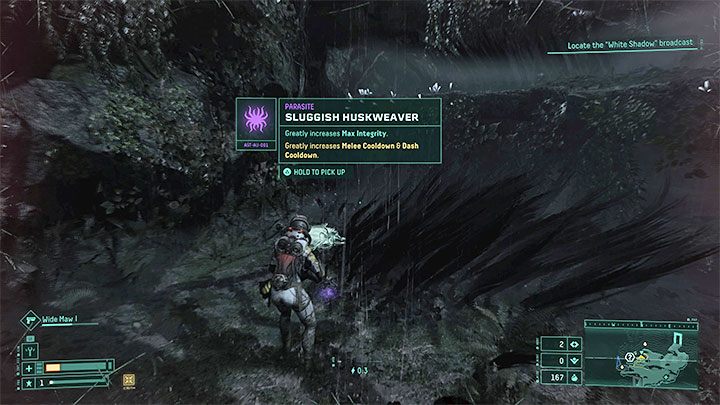 W przypadku wszystkich kolejnych pasożytów będziemy mieli wybór - możemy po odnalezieniu pasożyta zdecydować się na jego przyczepienie (przytrzymanie Trójkąta) lub go zignorować - Returnal: Pasożyty - czym są? - Returnal - poradnik do gry