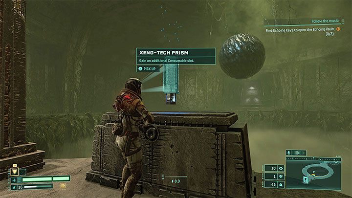 Drugi przyzmat powinniśmy odnaleźć w trakcie eksploracji biomu 4 (Ruiny Pogłosu) - Returnal: Inwentarz - jak powiększyć? - Returnal - poradnik do gry