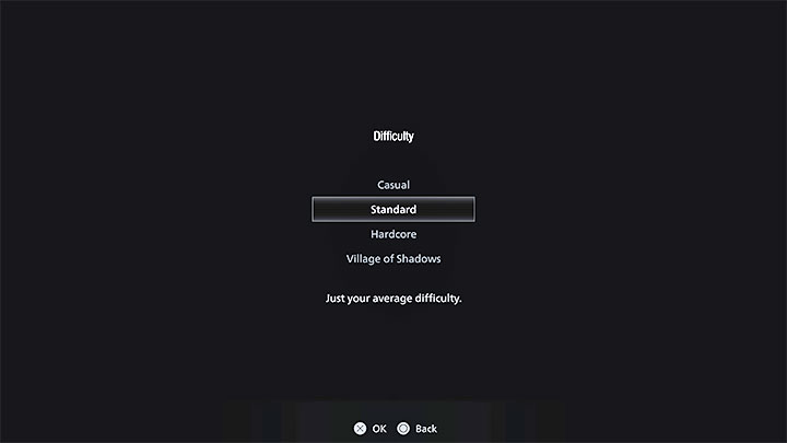 Resident Evil 8 oferuje kilka poziomów trudności, przy czym naszym zdaniem poziom trudności Standard (odpowiednik normalnego) jest idealnym wyborem na potrzeby pierwszego przejścia gry - Resident Evil Village: Porady na start - Resident Evil Village - poradnik do gry