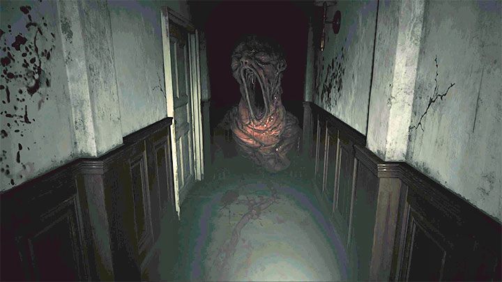 Musicie wyruszyć do skrzynki z bezpiecznikami Breaker Box, która dla przypomnienia zlokalizowana jest obok windy - najłatwiej podążać za śladami krwi - Resident Evil Village: House Beneviento, Zagadka z bezpiecznikiem - rozwiązanie - Resident Evil Village - poradnik do gry