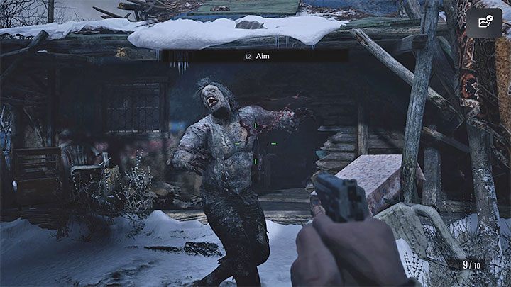 Zbadanie bocznego pomieszczenia chatki doprowadzi do zainicjowania spotkania z wieśniakiem - Resident Evil Village: Pierwsza bitwa w wiosce/Village Square - solucja - Resident Evil Village - poradnik do gry