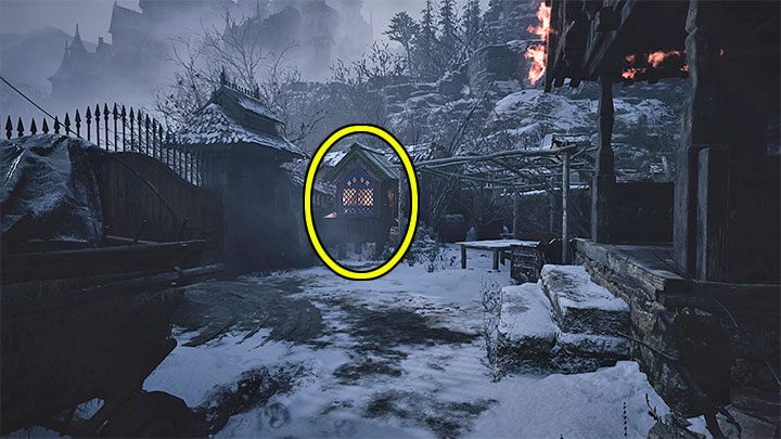 Dotrzyjcie do okiennicy żeby wydostać się z płonącego budynku i zeskoczyć na zewnętrzny balkonik - Resident Evil Village: Dom Luizy/Luizas House - solucja, opis przejścia - Resident Evil Village - poradnik do gry