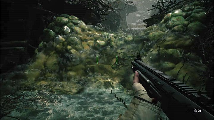 Z atakiem Moreau wiąże się też jedno dodatkowe utrudnienie - na arenie walk powstaną nowe przeszkody podobne do tej z powyższego obrazka - Resident Evil Village: Moreau - boss, jak pokonać? - Resident Evil Village - poradnik do gry