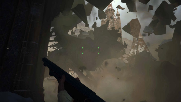 Po każdej serii strzałów wycofujcie się szybko, czekajcie na dotarcie bossa i ostrzeliwujcie Lady Dimitrescu - Resident Evil Village: Wydostanie się z zamku/Tower of Worship - solucja - Resident Evil Village - poradnik do gry