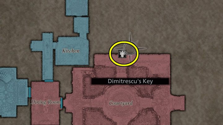 Musicie powrócić na dziedziniec Courtyard - Resident Evil Village: Eksploracja dziedzińca, okolic/Castle Courtyard - solucja - Resident Evil Village - poradnik do gry