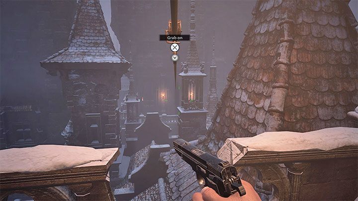 Docelowo musicie przedostać się na przeciwległy koniec dachu - Resident Evil Village: Eksploracja dziedzińca, okolic/Castle Courtyard - solucja - Resident Evil Village - poradnik do gry