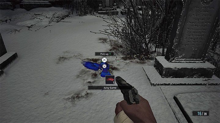 Sprawdźcie miejsce, w którym zabity ptak spadł na ziemię żeby zdobyć składnik Juicy Game, który możecie przy najbliższej okazji dostarczyć Dukeowi - Resident Evil Village: Składnik Juicy Game - jak zdobyć? - Resident Evil Village - poradnik do gry