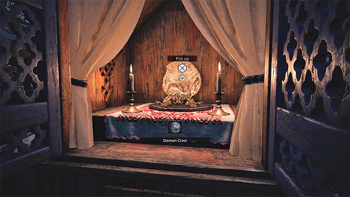 W celu zdobycia herbu Demon Crest musicie awansować dalej w głównej fabule - Resident Evil Village: Otwarcie bramy do zamku - herby, rozwiązanie zagadki - Resident Evil Village - poradnik do gry