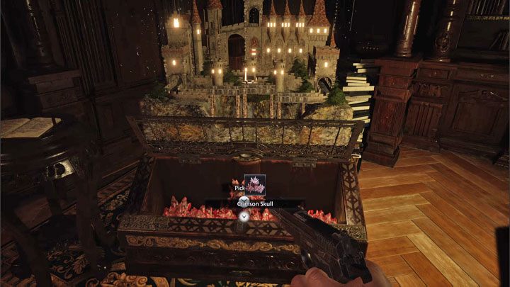 Nagroda za zaliczenie zagadki to bardzo wartościowy skarb (Treasure) - Crimson Skull - Resident Evil Village: Zagadka z labiryntem - rozwiązanie - Resident Evil Village - poradnik do gry