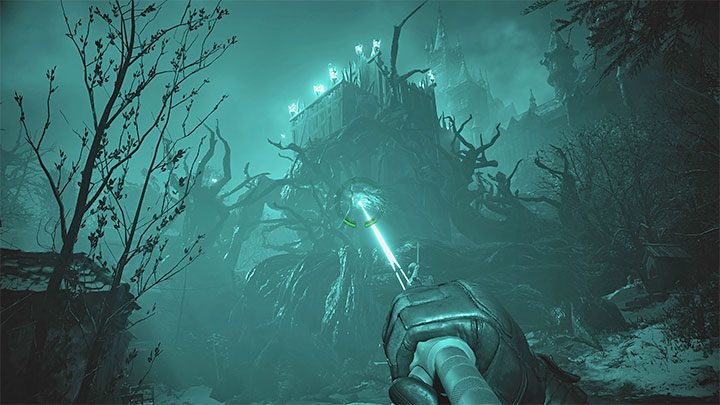 Po dotarciu do korzeni wielkiego drzewa po raz pierwszy będziecie musieli skorzystać z gadżetu Target Locator - Resident Evil Village: Płonąca wioska - solucja, opis przejścia - Resident Evil Village - poradnik do gry