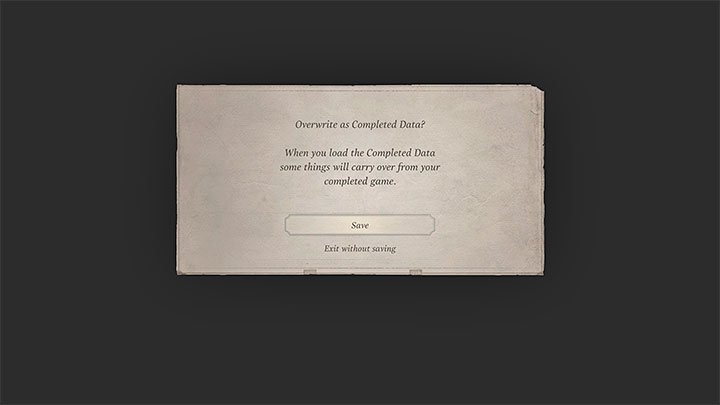 Gra zaproponuje też utworzenie manualnego sejwa potwierdzającego ukończenie kampanii - Resident Evil Village: Finałowe starcie z Mirandą - solucja, opis przejścia - Resident Evil Village - poradnik do gry