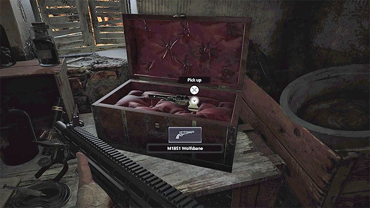 Wewnątrz chatki musicie pozbyć sie pojedynczego potwora - Resident Evil Village: Bronie - lista wszystkich, znajdźki - Resident Evil Village - poradnik do gry