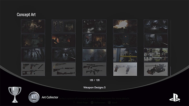 Po dokonaniu zakupów przejdźcie do menu Concept Art w zakładce Bonuses - Resident Evil Village: Trofea/Osiągnięcia - lista - Resident Evil Village - poradnik do gry