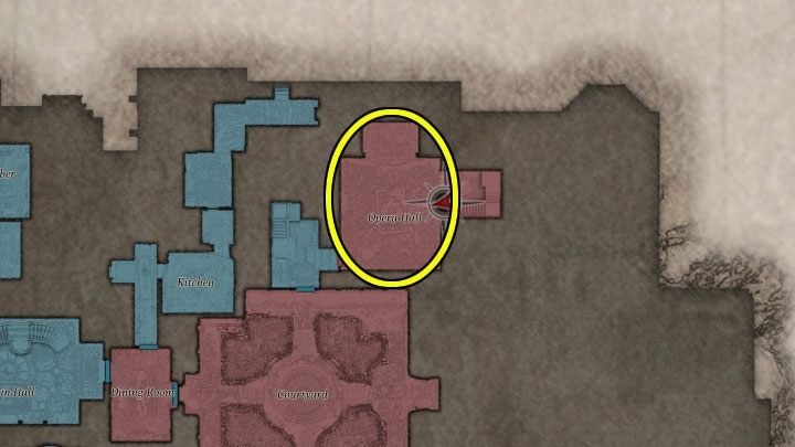 Pokazane na powyższym obrazku pianino znajduje się w pomieszczeniu Opera Hall, do którego uzyskacie dostęp niedługo po wejściu w posiadanie klucza Dimitrescus Key i odblokowaniu sobie północnych drzwi dziedzińca Courtyard - Resident Evil Village: Zagadka z pianinem - rozwiązanie - Resident Evil Village - poradnik do gry