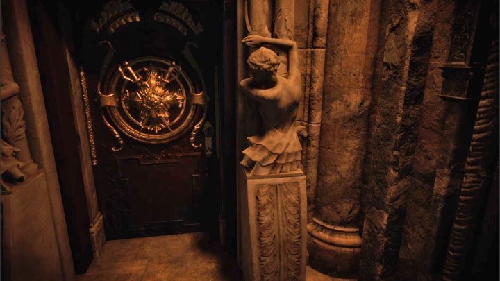 Po odblokowaniu się przejścia przy dźwigni pobiegnijcie nowym korytarzem - Resident Evil Village: Lady Dimitrescu, 1 konfrontacja - boss, jak pokonać? - Resident Evil Village - poradnik do gry