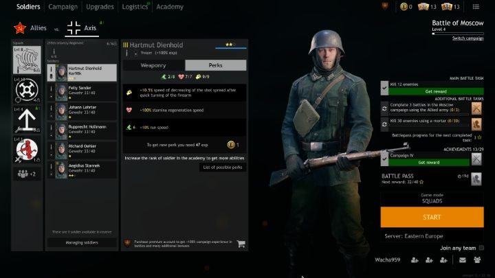 W oknie danego żołnierza ujrzysz jego statystyki w danej kategorii perków. - Enlisted: Najlepsze perki - które wybrać? - Enlisted - poradnik do gry