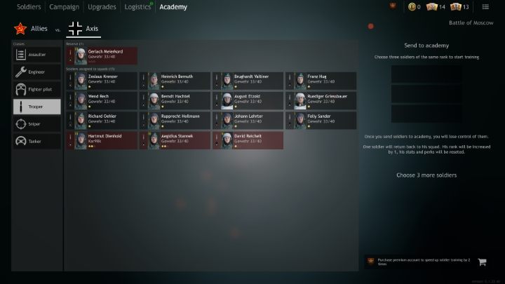 Rangę żołnierzy możesz zwiększać w zakładce Academy. - Enlisted: Zarządzanie oddziałami - Enlisted - poradnik do gry