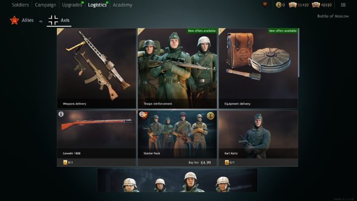 Nowe bronie i wyposażenie znajdziesz w zakładce Logistics. - Enlisted: Nowe bronie i wyposażenie - jak zdobywać i ulepszać? - Enlisted - poradnik do gry