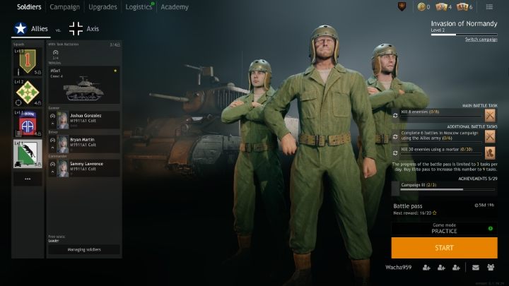 Przed rozpoczęciem meczu, decydujesz jakie oddziały pojawia się w bitwie. - Enlisted: Porady na start - Enlisted - poradnik do gry