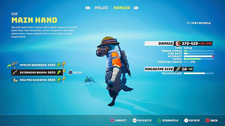 Gra domyślnie wyświetla wyłącznie posiadane bronie białe, tzn - Biomutant: Broń palna w inwentarzu - gdzie jest? - Biomutant - poradnik do gry