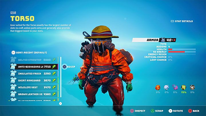 Na zwiększanie odporności na żywioły może też mieć wpływ wykorzystywany sprzęt - Biomutant: Statusy, odporności na żywioły - Biomutant - poradnik do gry