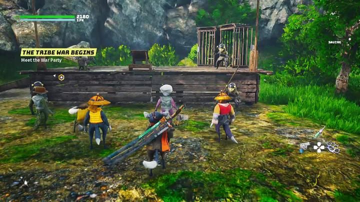 Nieco dalej będziecie mieć okazję zrobić dobry uczynek i uwolnić mieszkańców od wojowników Jagnich - Biomutant: Początek wojny plemion/The Tribe War Begins - solucja - Biomutant - poradnik do gry