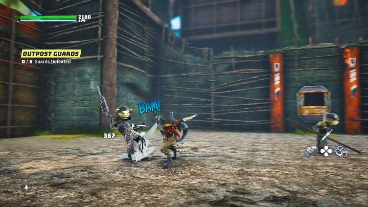 Po wejściu do posterunku będziecie musieli rozprawić się z trzema przeciwnikami, którzy nie powinni przysporzyć Wam żadnych problemów - Biomutant: Początek wojny plemion/The Tribe War Begins - solucja - Biomutant - poradnik do gry