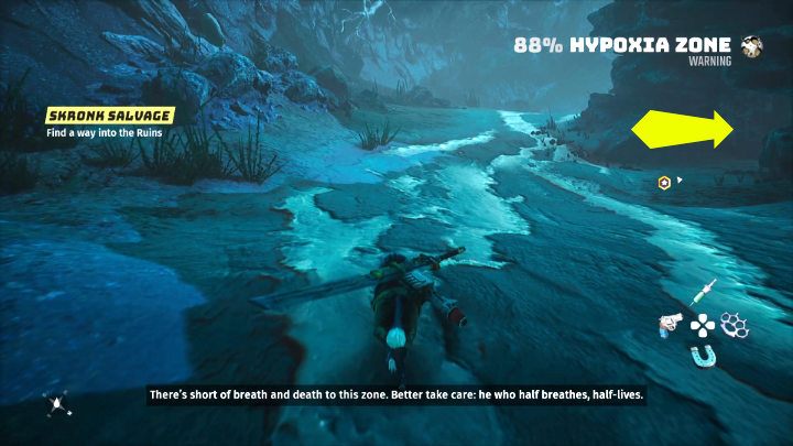 Mektona należy ulepszyć, ale Gizmo nie może udać się do Śmiercisfery w poszukiwaniu części, ponieważ nie ma żadnej ochrony przeciwko panującej tam pustce - Biomutant: Gizmo - solucja, opis przejścia - Biomutant - poradnik do gry