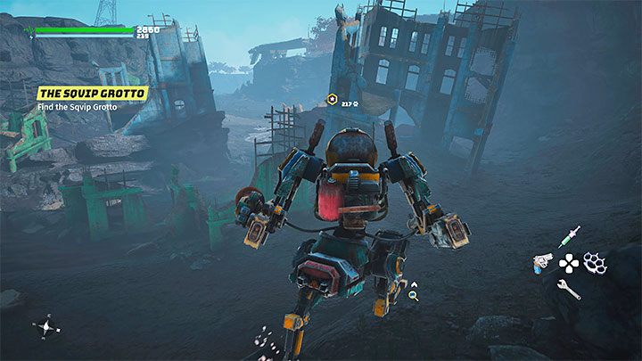 Na rozległych pustkowiach otrzymacie też trzecią dodatkową opcję - kabina mecha Mektona chroni przed niekorzystnym środowiskiem - Biomutant: Skafandry/kombinezony - jak zdobyć? - Biomutant - poradnik do gry