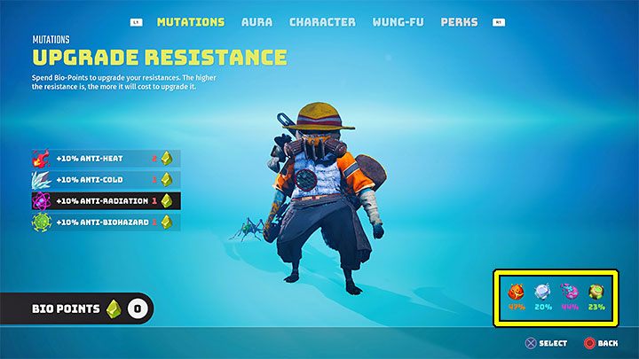 Warto zaznaczyć, że na tempo zapełnienia się procentowego wskaźnika skażenia ma wpływ odporność (Resistance) bohatera na dany żywioł - Biomutant: Skafandry/kombinezony - jak zdobyć? - Biomutant - poradnik do gry