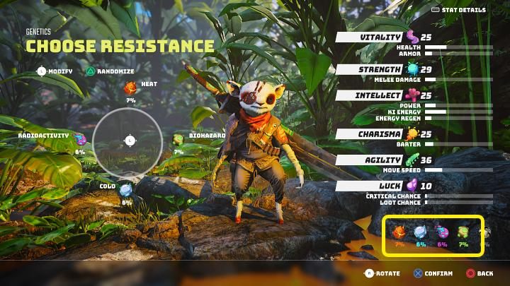 Na kolejnym etapie tworzenia postaci w grze Biomutant będziecie musieli określić jej genetyczną odporności - Biomutant: Tworzenie postaci - Biomutant - poradnik do gry