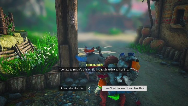 Jak zacząć: Porozmawiać z mężczyzną w mieście - Nambi (Namby) - Biomutant: Bombokula - solucja, opis przejścia - Biomutant - poradnik do gry