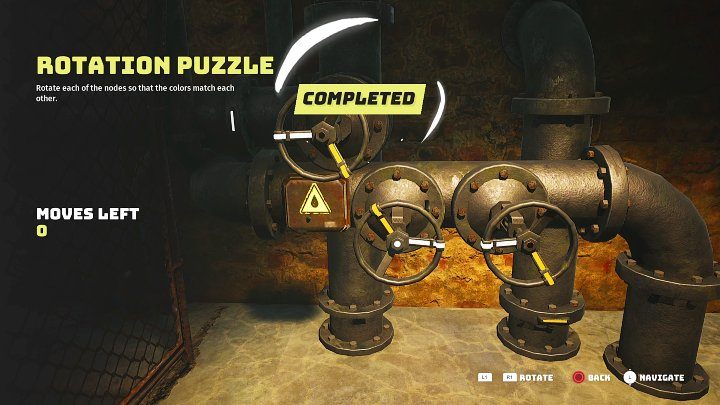 Aby uruchomić mechanizm spustowy, który oczyści zbiornik z zanieczyszczonej wody, musicie ułożyć puzzle rotacyjne - Biomutant: Glutomir/Goop - solucja, opis przejścia - Biomutant - poradnik do gry