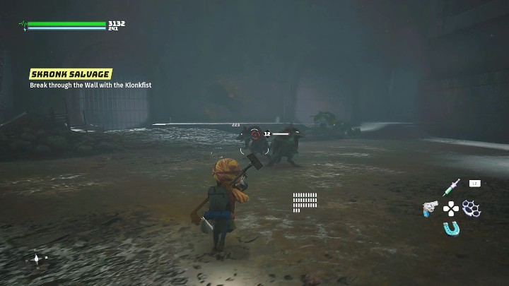 Zejdźcie na dół zbiornika, pokonajcie dwóch przeciwników, a następnie z pomocą Bumpięści z Dawnoświata przebijcie się do dalszej części tej lokacji - Biomutant: Glutomir/Goop - solucja, opis przejścia - Biomutant - poradnik do gry