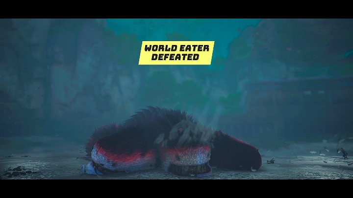 Gdy zdrowie Puchcia Chruma spadnie do zera, stwór padnie martwy i walka z drugim bossem gry Biomutant dobiegnie końca - Biomutant: Wschodni Światożerca/The Eastern Worldeater - solucja - Biomutant - poradnik do gry