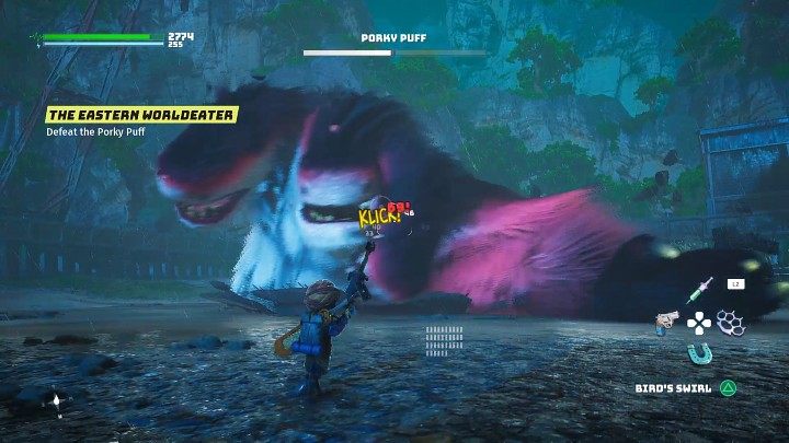 W trakcie drugiej fazy pojedynku należy uważać na zamaszysty atak łapą - Biomutant: Puchcio Chrum/Porky Puff - jak pokonać? - Biomutant - poradnik do gry