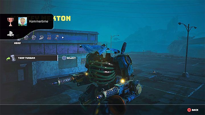 Po tym jak przejmiecie kontrolę nad Mektonem przytrzymajcie dolny kierunek na krzyżaku pada żeby przejść do menu zmiany wyglądu mecha - Biomutant: Trofea/Osiągnięcia - lista - Biomutant - poradnik do gry