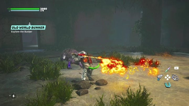 W bunkrze znajduje się kilku przeciwników, trzeba ich zabić przed pójściem dalej - Biomutant: Skafander tlenowy - solucja, opis przejścia - Biomutant - poradnik do gry