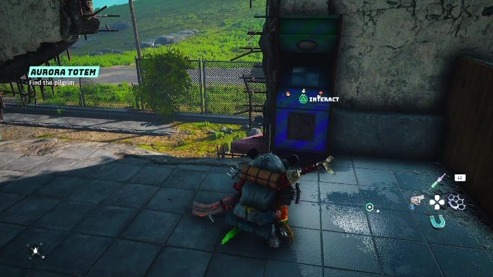 Ten automat znajdziecie w starym magazynie, na pierwszym piętrze - Biomutant: Poszukiwania Piszczydynksów - solucja, opis przejścia - Biomutant - poradnik do gry