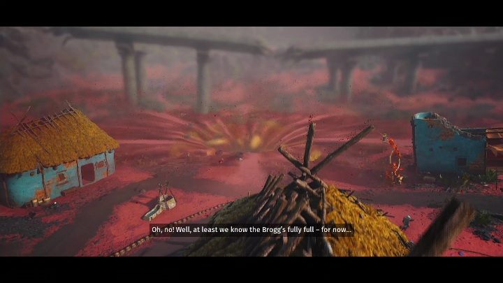 Posiadając już trzy porcje jedzenia, zbliżcie się do głodnego Brogga - Biomutant: Przyjaciel Brogga - solucja, opis przejścia - Biomutant - poradnik do gry