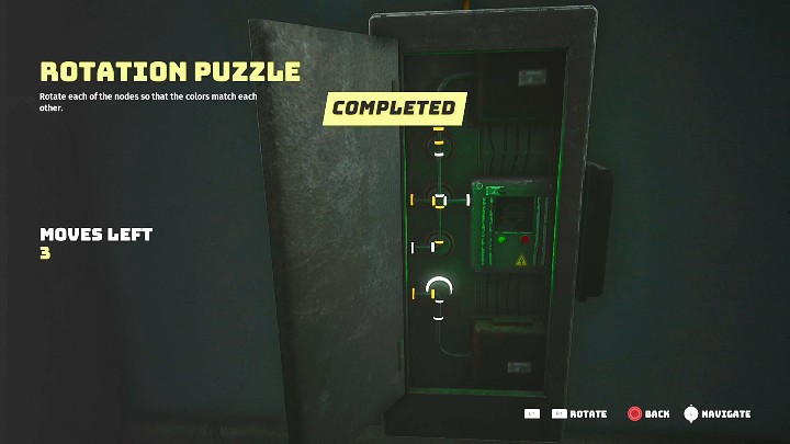 Zanim znajdziecie mekamjuta musicie ułożyć puzzle rotacyjne, aby przywrócić prąd w budynku i podnieść żółtą roletę - Biomutant: Noko - solucja, opis przejścia - Biomutant - poradnik do gry