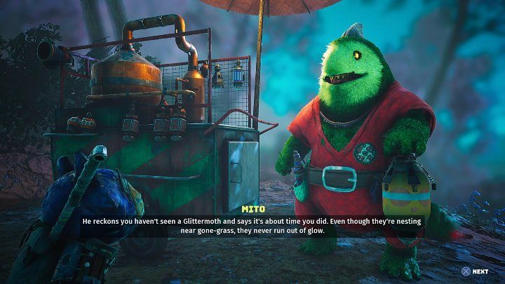 Mjut jest już przygotowany na walkę z Puchciem Kopytkiem, jednak potrzebujecie jeszcze czegoś, co odwróci uwagę Światożercy - Biomutant: Noko - solucja, opis przejścia - Biomutant - poradnik do gry